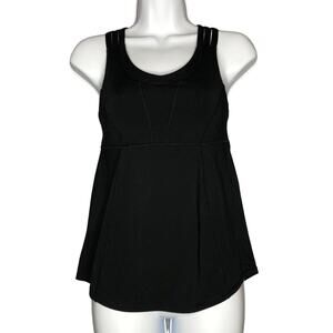 Lululemon Tank Womens Size 4 Beat The Heat Inner Bra Black Strappy Sexy